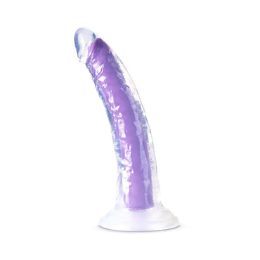 Blush Neo Elite Glow in the Dark Light 7 in. Silicone Dual Density Dildo with Suction Cup Neon Purple