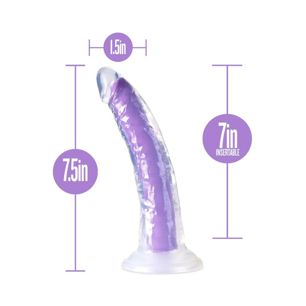 Blush Neo Elite Glow in the Dark Light 7 in. Silicone Dual Density Dildo with Suction Cup Neon Purple