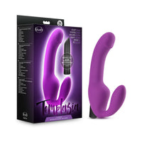 Blush Temptasia Cyrus 8.5 in. Silicone Strapless Strap-On Dildo with Rechargeable Bullet Vibrator Purple