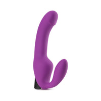 Blush Temptasia Cyrus 8.5 in. Silicone Strapless Strap-On Dildo with Rechargeable Bullet Vibrator Purple