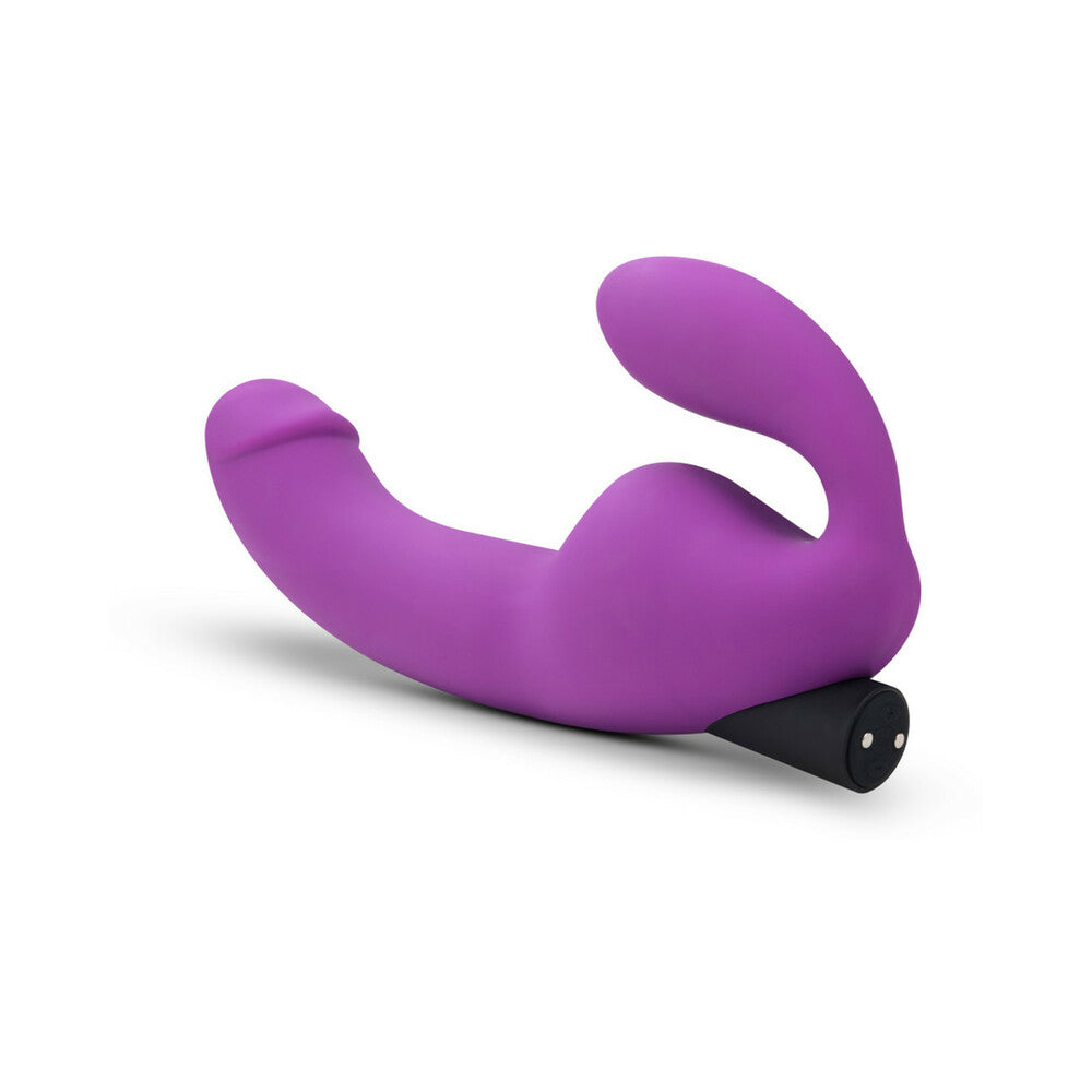 Blush Temptasia Cyrus 8.5 in. Silicone Strapless Strap-On Dildo with Rechargeable Bullet Vibrator Purple