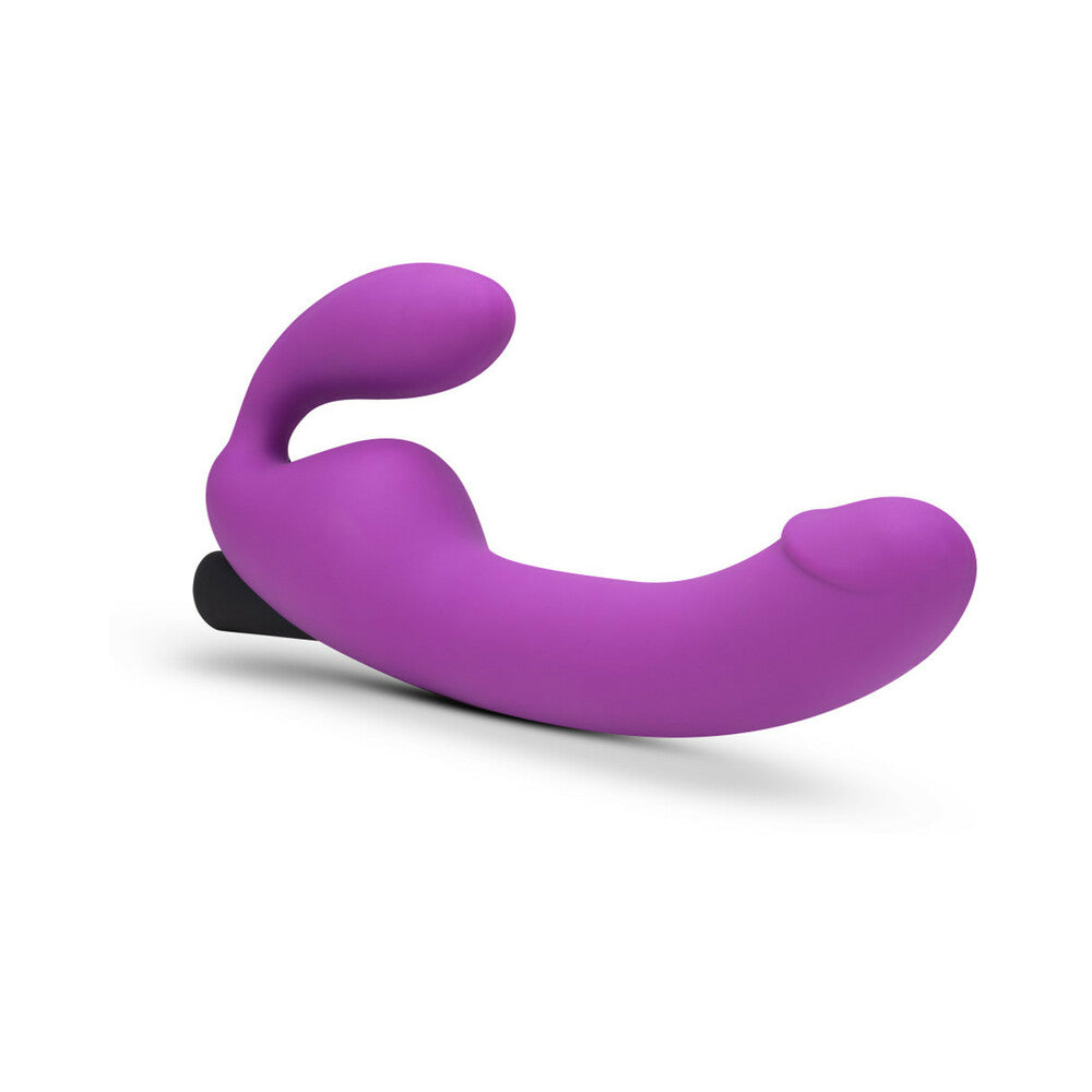 Blush Temptasia Cyrus 8.5 in. Silicone Strapless Strap-On Dildo with Rechargeable Bullet Vibrator Purple