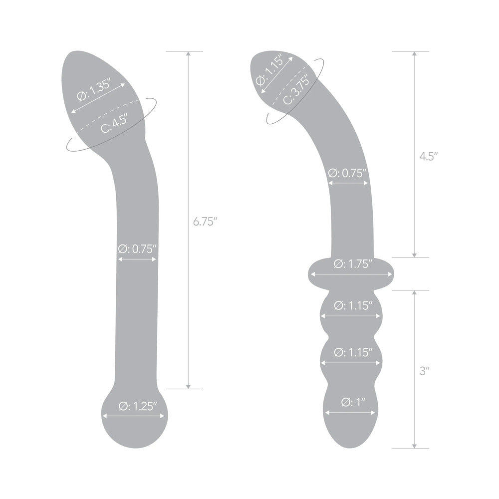 Glas 2-Piece G-Spot Pleasure Glass Dildo Set