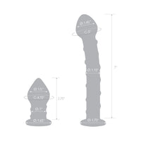 Glas 2-Piece Double Penetration Glass Swirly Dildo & Butt Plug Set