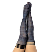 Kixies Debbie Plaid Thigh-High Navy Size C