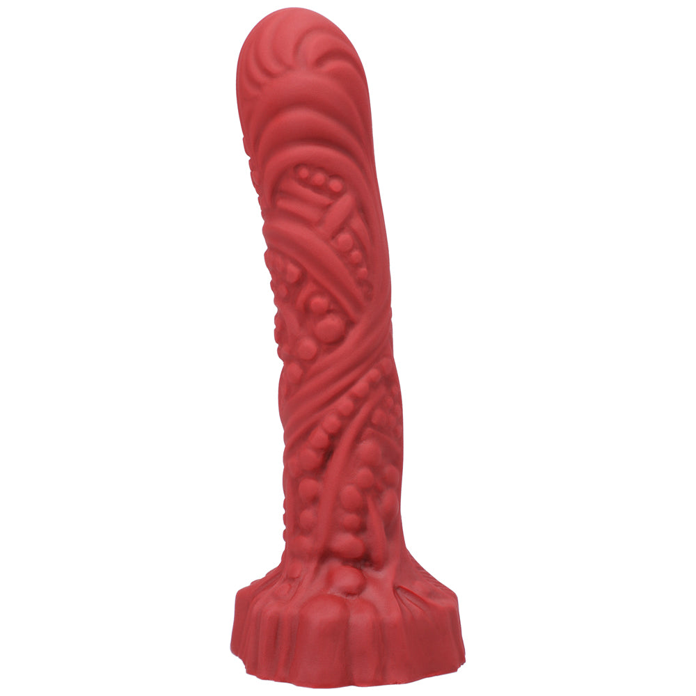 Tantus Groove Textured Dildo True Blood Red (bag)