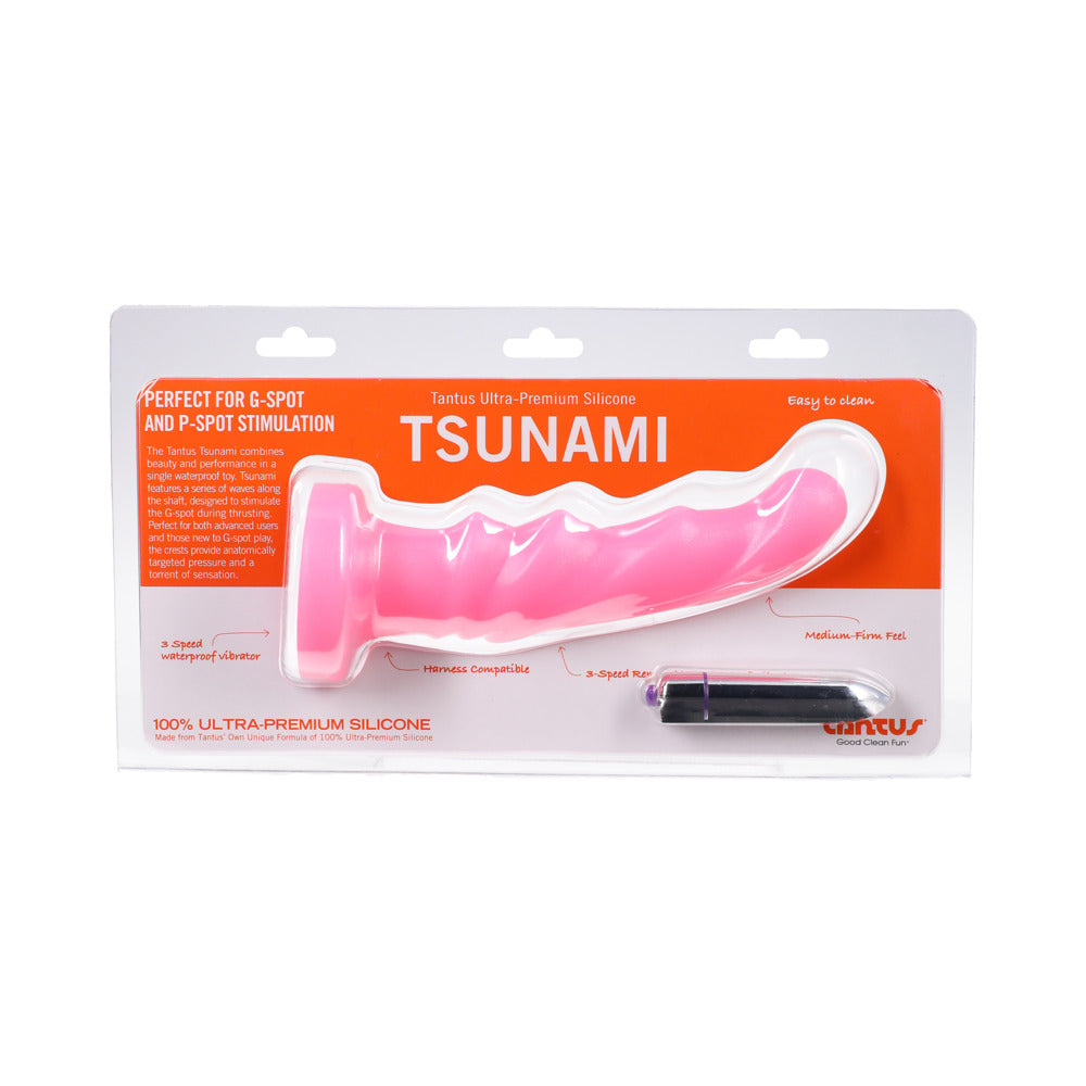 Tantus Tsunami Vibrating G-Spot Dildo Bubble Gum