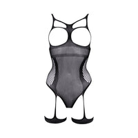 Shots Le Desir Bliss Open-Cup Strappy Gartered Teddy Black O/S