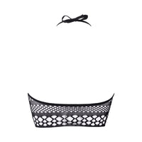 Shots Le Desir Bliss Strappy Fishnet Halter Top Black O/S