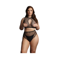 Shots Le Desir Duo Net Keyhole Bra Set Black Queen Size