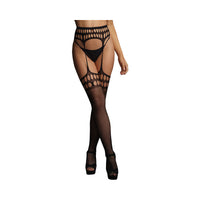 Shots Le Desir Garter belt Stockings With Open Design Black O/S