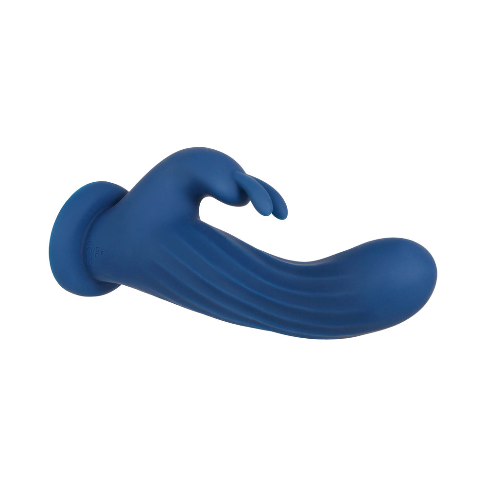 Evolved Rechargeable Remote-Controlled Rotating Silicone Rabbit Vibrator Blue