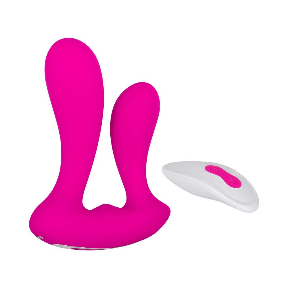 Adam & Eve Rechargeable Remote-Controlled Silicone Dual Entry Vibrator Pink