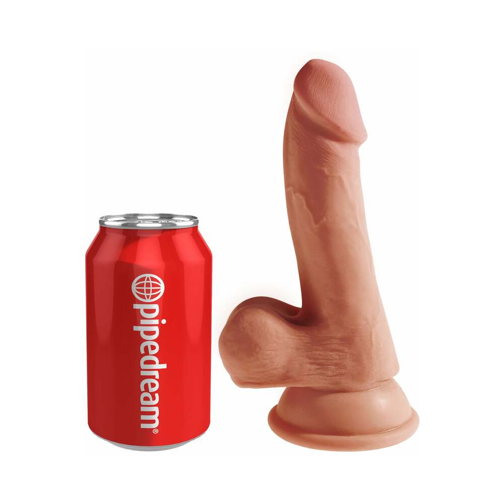 Pipedream King Cock Plus 6.5 in. Triple Density Cock With Balls Realistic Suction Cup Dildo Tan