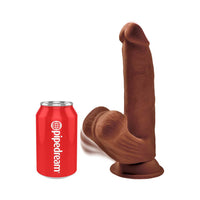 Pipedream King Cock Plus 8 in. Triple Density Cock With Swinging Balls Realistic Suction Cup Dildo Brown