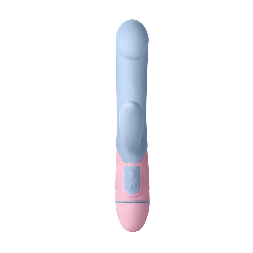 FemmeFunn FFIX Rabbit Waterproof Silicone Dual Stimulation G-Spot Vibrator Light Blue