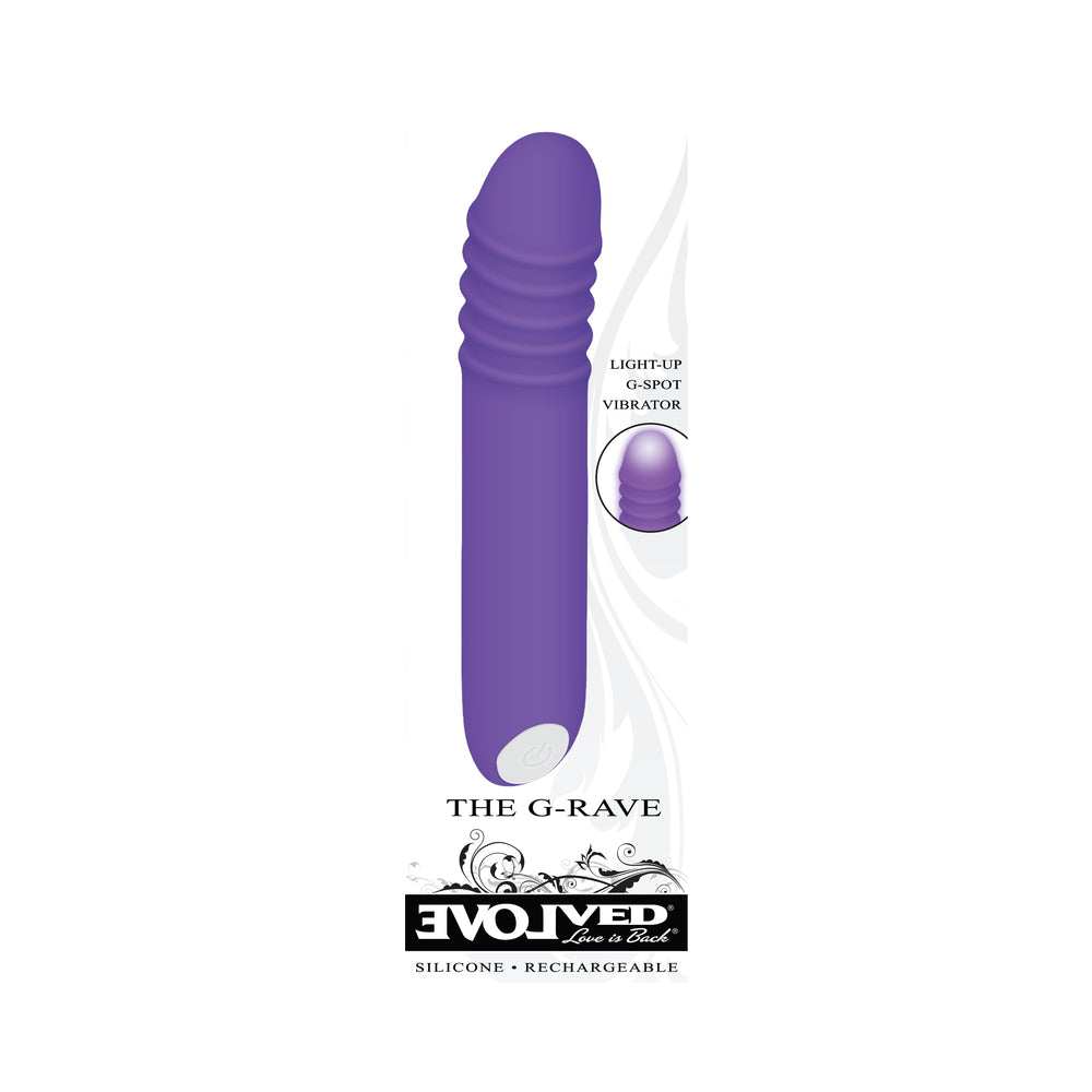 Evolved The G-Rave Light-Up Rechargeable Silicone G-Spot Vibrator Purple