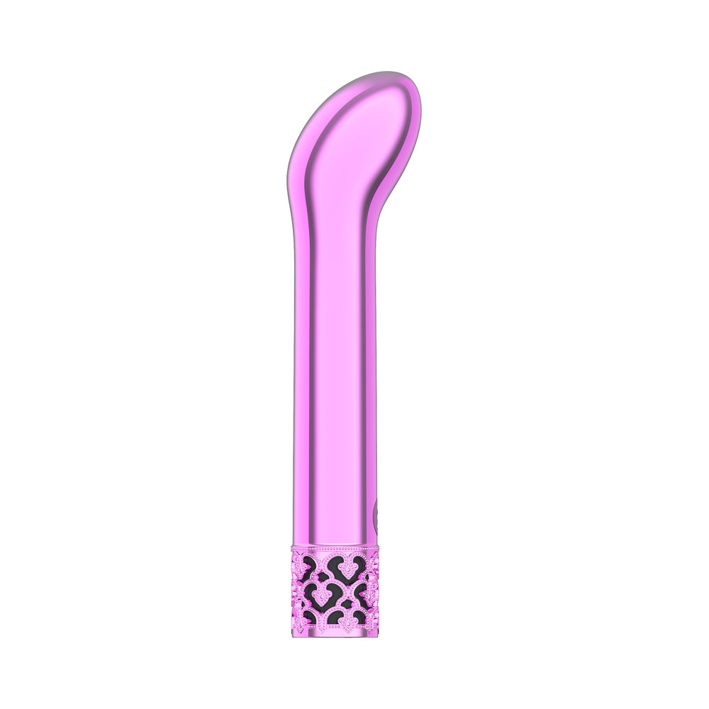 Shots Royal Gems Jewel Rechargeable Curved ABS Bullet Vibrator Pink