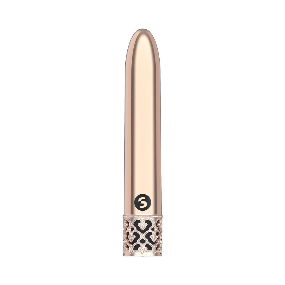 Shots Royal Gems Shiny Rechargeable ABS Bullet Vibrator Rose Gold