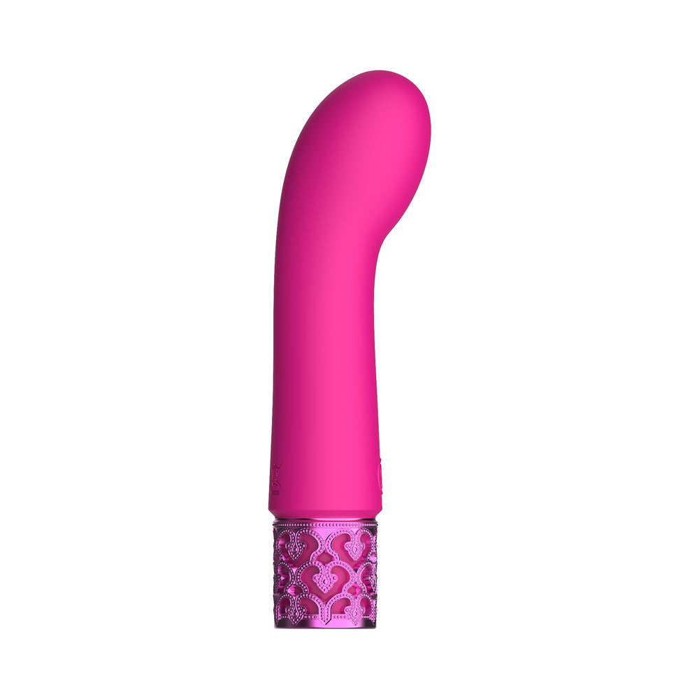 Shots Royal Gems Bijou Rechargeable Curved Silicone Bullet Vibrator Pink