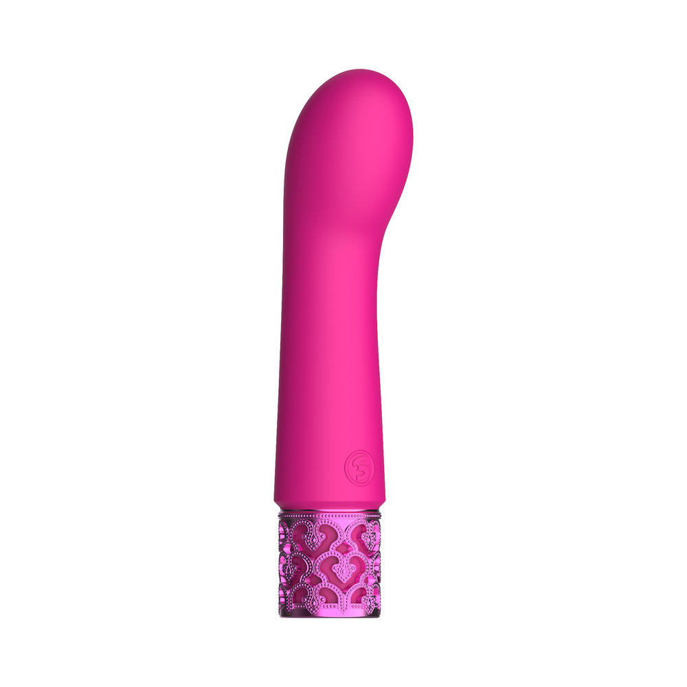 Shots Royal Gems Bijou Rechargeable Curved Silicone Bullet Vibrator Pink