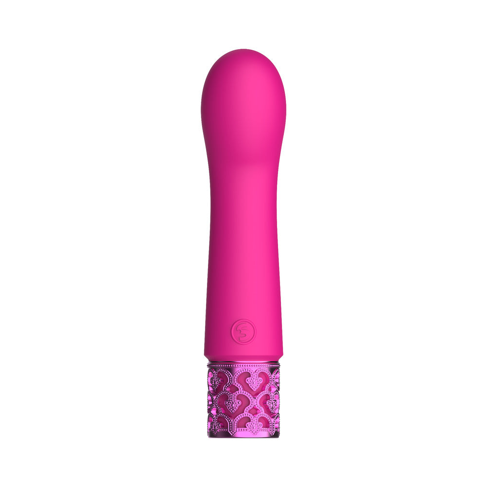 Shots Royal Gems Bijou Rechargeable Curved Silicone Bullet Vibrator Pink