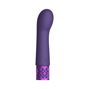 Royal Gems Bijou Rechargeable Curved Silicone Bullet Vibrator Purple