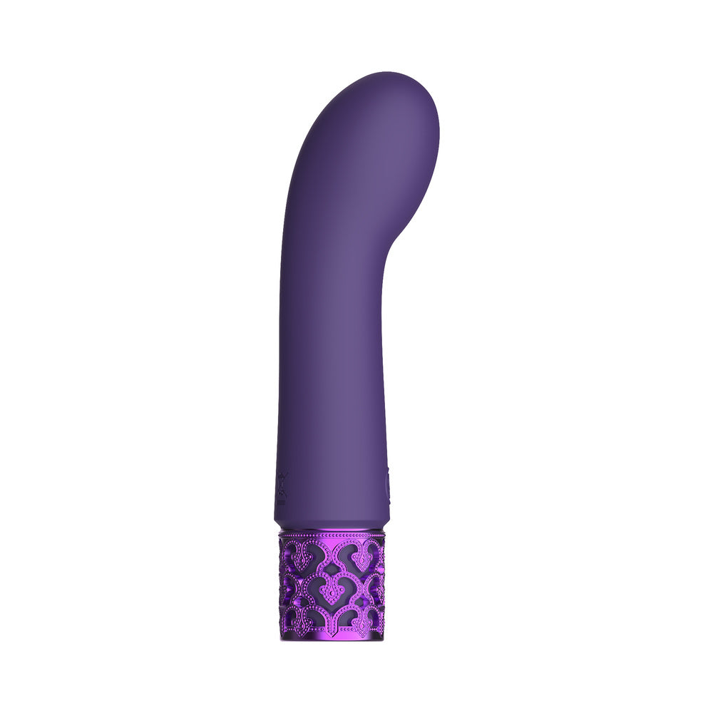 Shots Royal Gems Bijou Rechargeable Curved Silicone Bullet Vibrator Purple