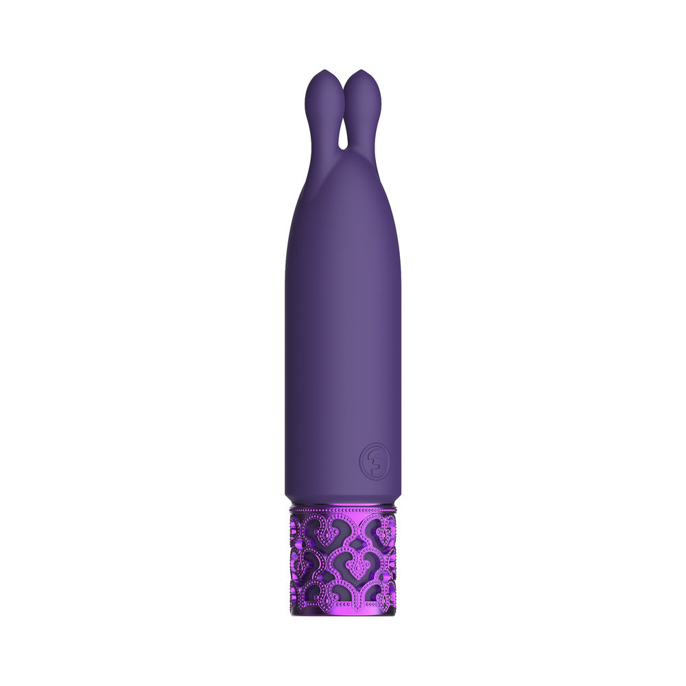 Shots Royal Gems Twinkle Rechargeable Silicone Bullet Vibrator With Ears Purple