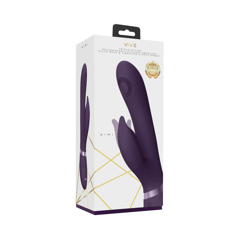 VIVE AIMI Rechargeable Swinging Pulse-Wave Silicone Rabbit Vibrator Purple