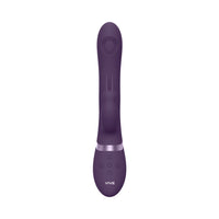 VIVE RINI Rechargeable Triple-Motor Pulse-Wave Dual Entry Silicone Rabbit Vibrator Purple