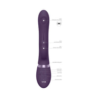 VIVE RINI Rechargeable Triple-Motor Pulse-Wave Dual Entry Silicone Rabbit Vibrator Purple