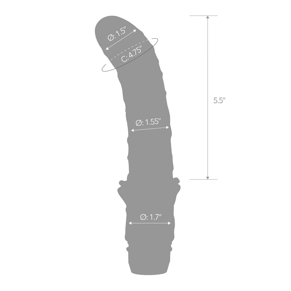 Blue Line 6 in. Premium Prostate Massager with Veins Vibrating Dildo Black