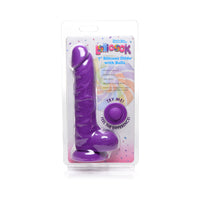 Curve Toys Lollicock 7 in. Silicone Dildo with Balls & Suction Cup Grape