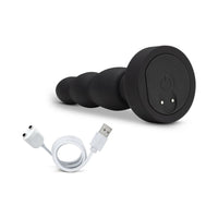 Blush Anal Adventures Platinum Remote-Controlled Vibrating & Rotating Silicone Propel Plug Black