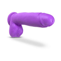 Blush Neo Elite 10 in. Silicone Dual Density Dildo with Balls & Suction Cup Neon Purple