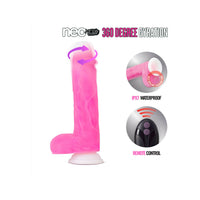 Blush Neo Elite Roxy Rechargeable Remote-Controlled 8 in. Silicone Gyrating Dildo with Balls & Suction Cup Pink