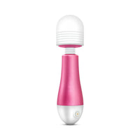 Blush Noje Jules Rechargeable Mini Wand Vibrator with 3 Silicone Head Attachments Rose