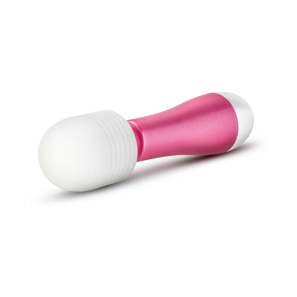 Blush Noje Jules Rechargeable Mini Wand Vibrator with 3 Silicone Head Attachments Rose