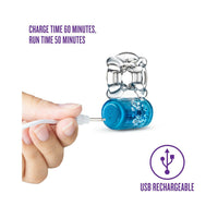 Blush Play with Me Pleaser Rechargeable Vibrating C-Ring Blue