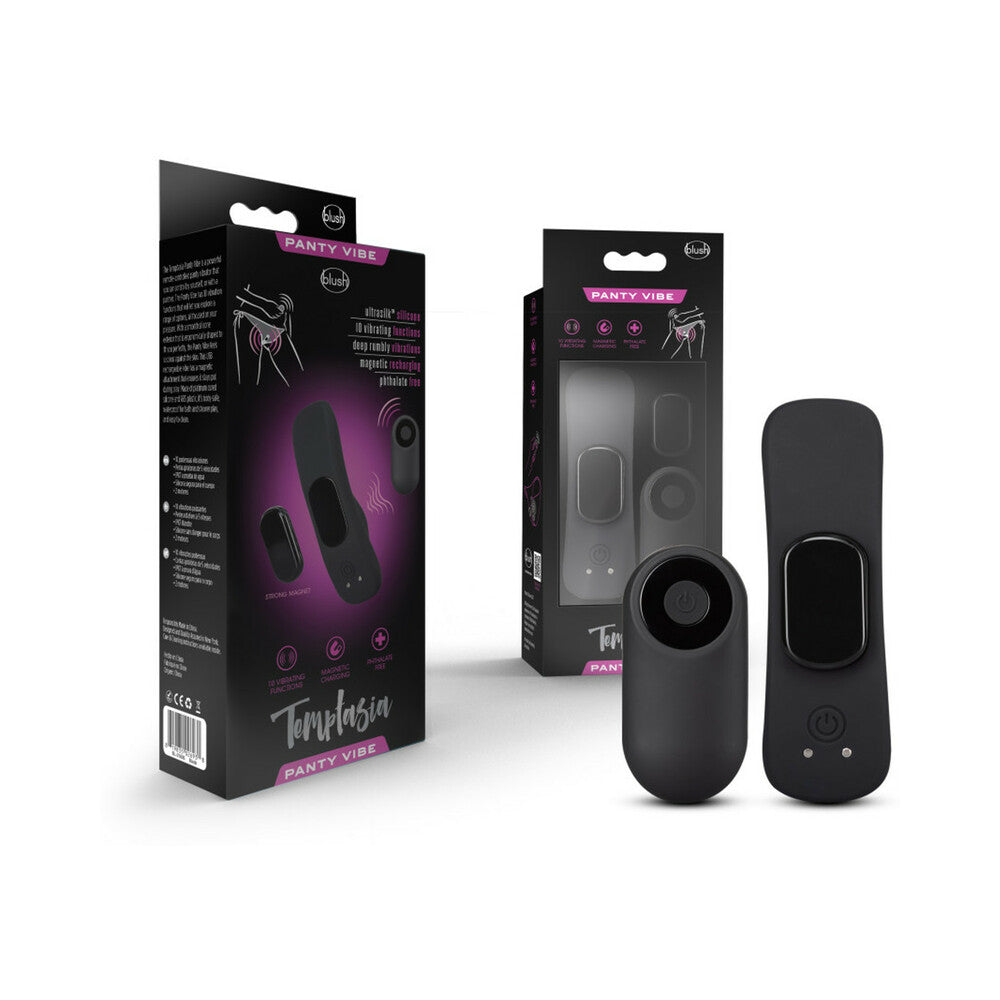 Blush Temptasia Panty Vibe Rechargeable Remote-Controlled Silicone Wearable Vibrator Black