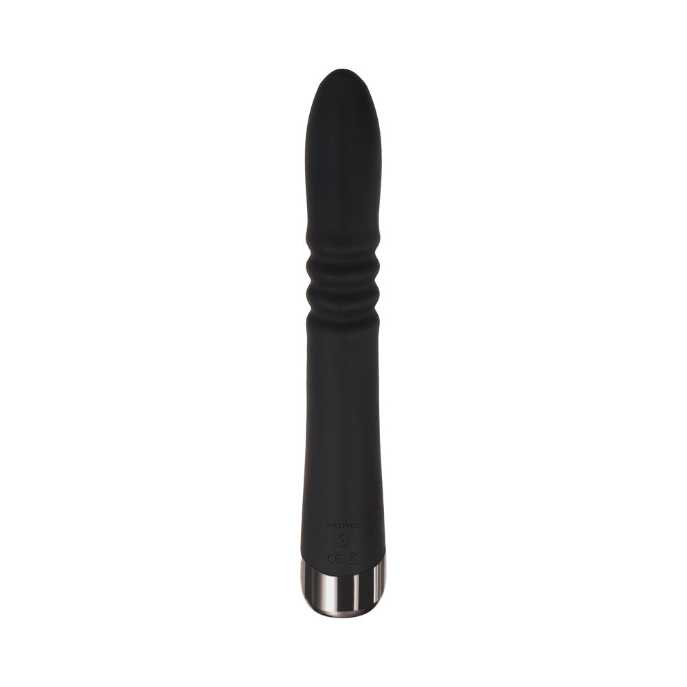 Evolved Rapid Rabbit Rechargeable Thrusting Silicone Vibrator Black