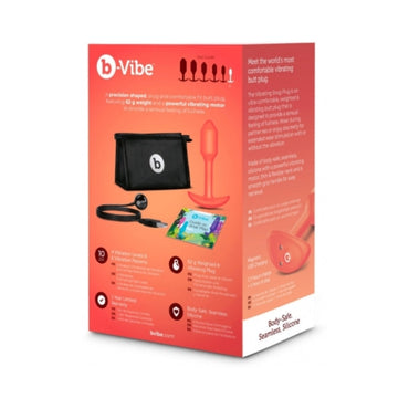 b-Vibe Vibrating Snug Plug 1 Rechargeable Weighted Silicone Anal Plug Orange