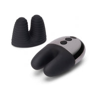 Le Wand Chrome Double Vibe Rechargeable Silicone Mini Vibrator Black