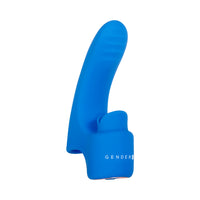 Gender X Flick It Rechargeable Flicking Dual Stimulation Silicone Finger Vibrator Blue