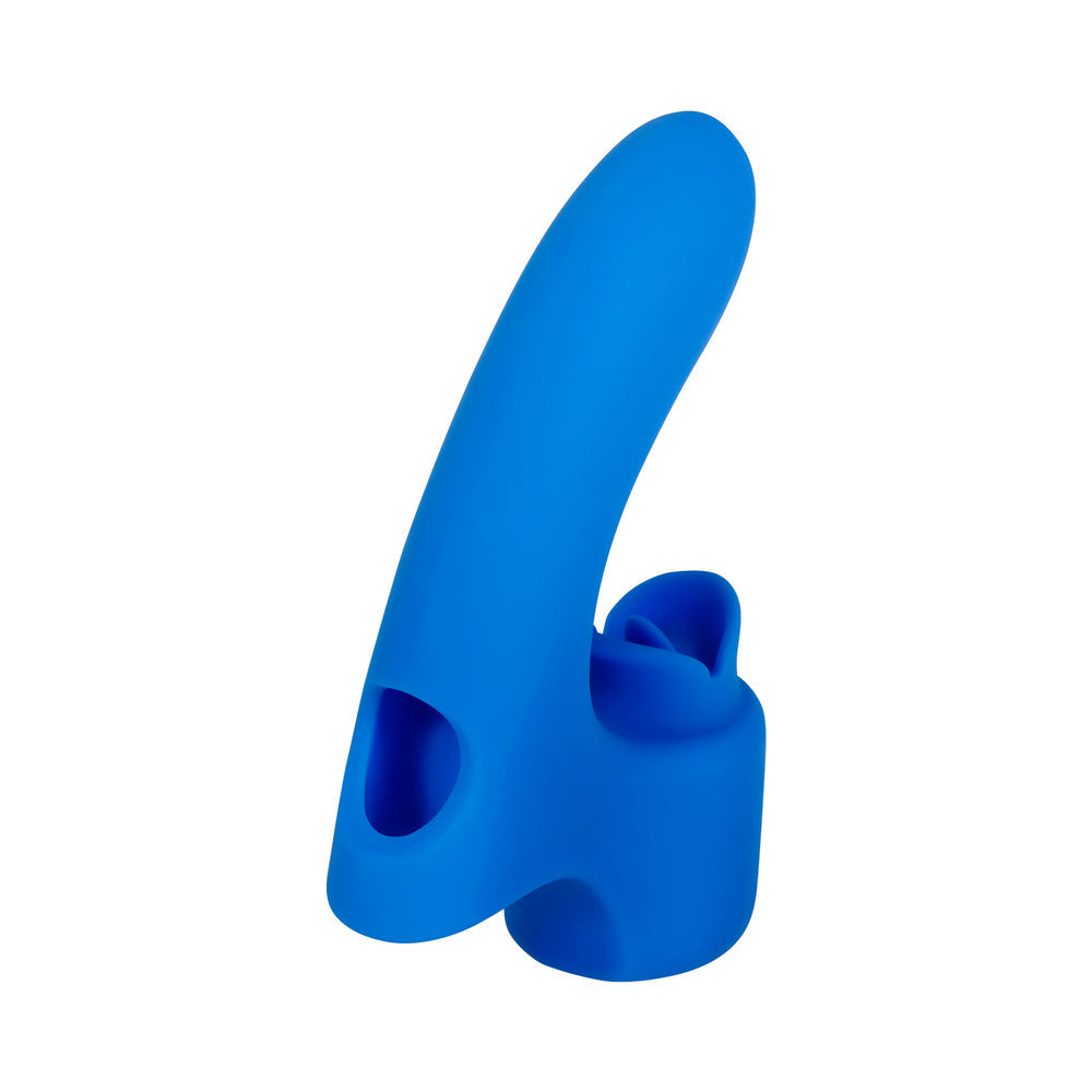 Gender X Flick It Rechargeable Flicking Dual Stimulation Silicone Finger Vibrator Blue