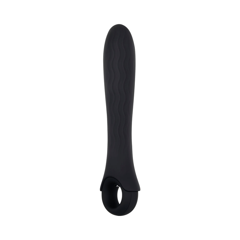 Gender X Powerhouse Rechargeable Textured Silicone Vibrator With Ring Handle Black