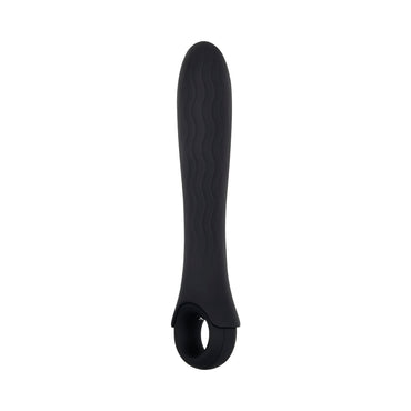 Gender X Powerhouse Rechargeable Textured Silicone Vibrator With Ring Handle Black