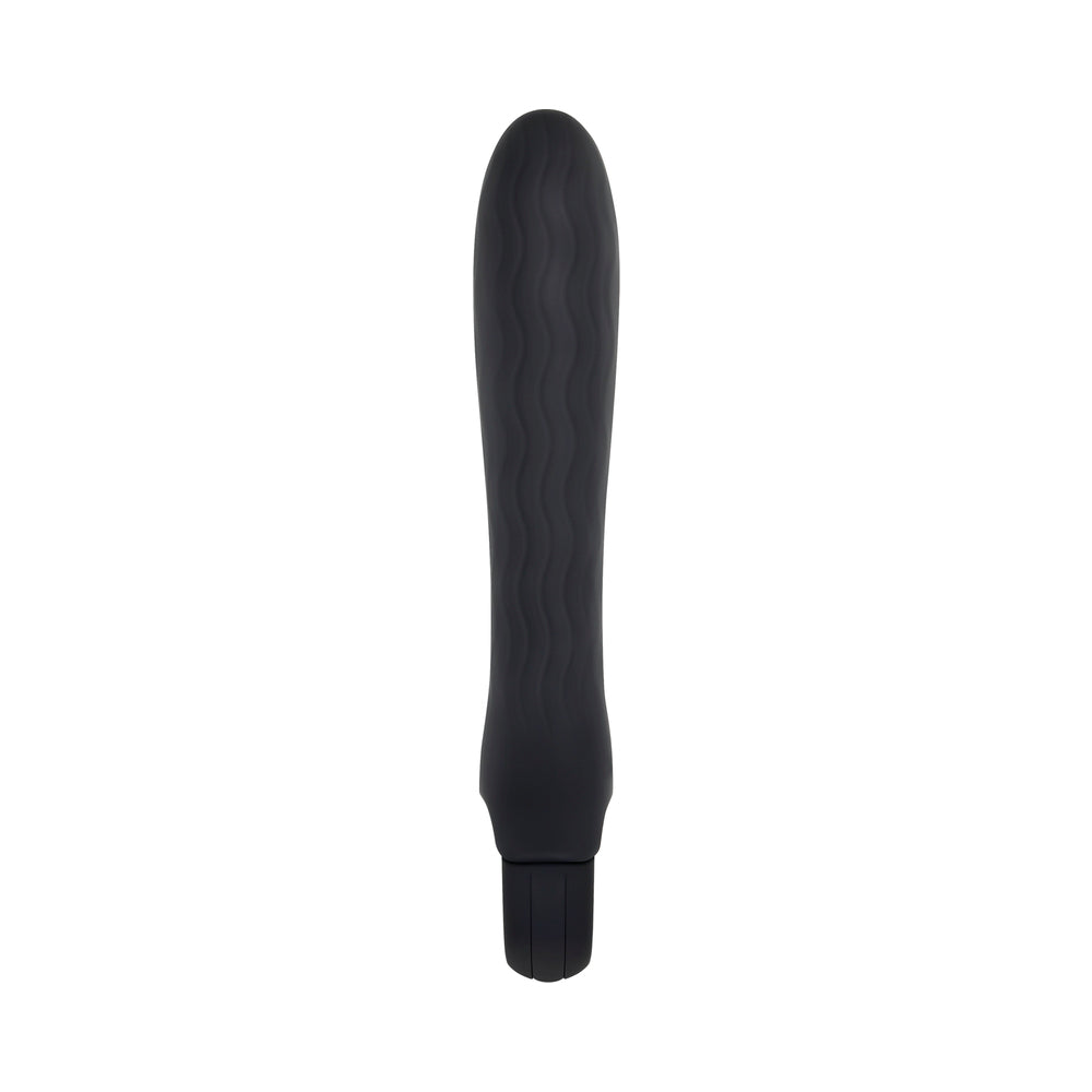 Gender X Powerhouse Rechargeable Textured Silicone Vibrator With Ring Handle Black