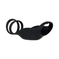 Gender X Rocketeer Rechargeable Triple-Ring Vibrating Silicone Penis Sheath Black